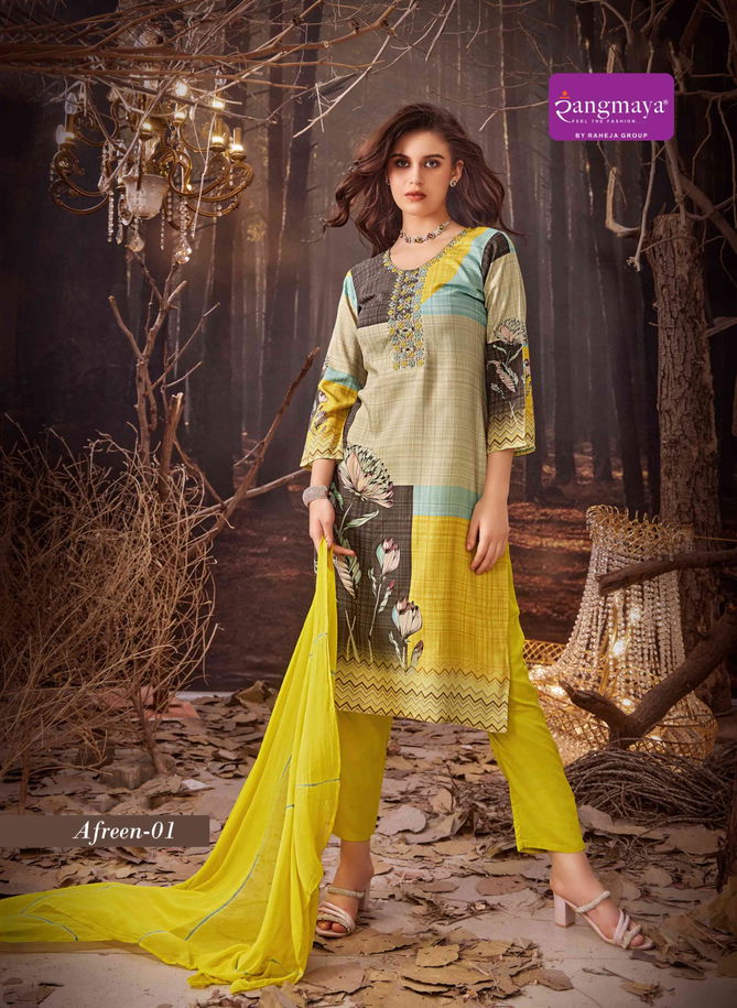 Afreen By Rangmaya Rayon Printed Kurti With Bottom Dupatta Orders In India